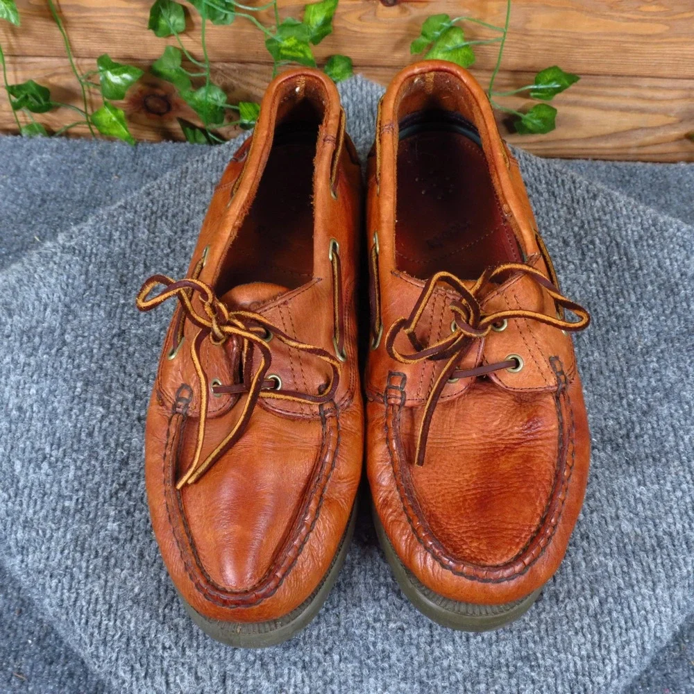 R.J. Colt Clipper Mens Boat Shoe 10.5 M Nautical Deck Loafer Brown Leather